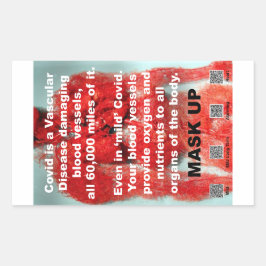 Covidは血管疾患の紙シール 長方形シール