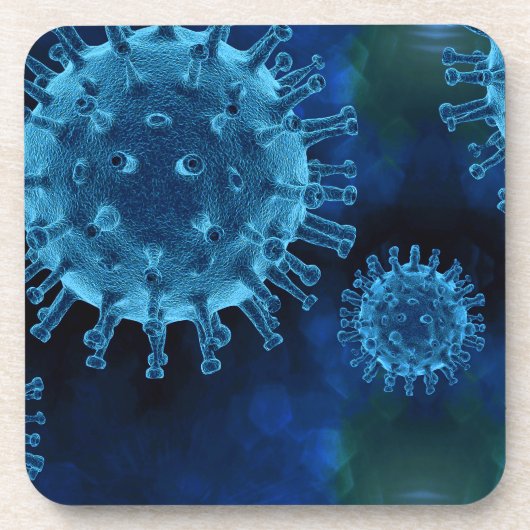 Covidウイルス感染病原体 コースター (正面)