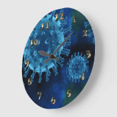 Covidウイルス感染病原体 ラージ壁時計 (傾斜)