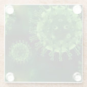 Covidウイルス病原体感染 ガラスコースター (裏面)