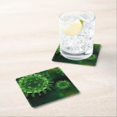 Covidウイルス病原体感染 スクエアペーパーコースター (インサイチュ)