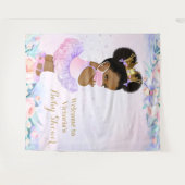 Covidガール ベイビー マスク ベイビー シャワーバックドロップXL タペストリー (正面(横))