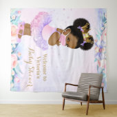 Covidガール ベイビー マスク ベイビー シャワー XL 背景 タペストリー (インサイチュ(横))