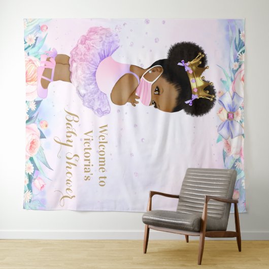 Covidガール ベイビー マスク ベイビー シャワー XL 背景 タペストリー (インサイチュ(横))