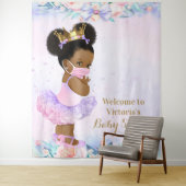 Covidガール ベイビー マスク ベイビー シャワー XL 背景 タペストリー (インサイチュ)