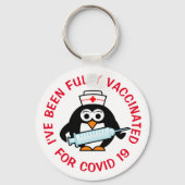 Covidコロナウイルスに完全ワクチン接種される キーホルダー (正面)