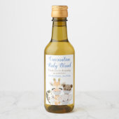 Covidサファリ動物ベビーシャワーミニワインラベル ワインラベル (正面)