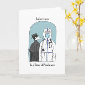COVIDドクターのペストドクおもしろいター愛してる カード (黄色い花)