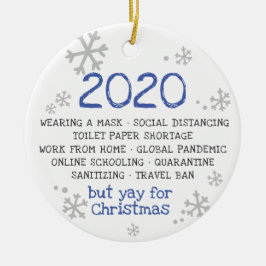 COVIDパンデミック隔離マスク着用2020 セラミックオーナメント