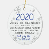 COVIDパンデミック隔離マスク着用2020 セラミックオーナメント (左)