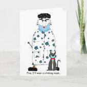 COVIDマスクを持つCrabby Old Lady カード (正面)