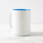 COVIDマスクバニーマグ – 青 ツートーンマグカップ (正面左)