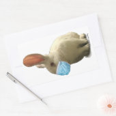 COVIDマスクラビットステッカー（白） 長方形シール (封筒)