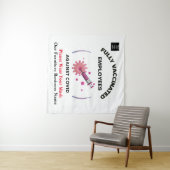 Covidロゴに対する予防接種を受けたビジネスマン タペストリー (インサイチュ(横))