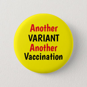 Covidワクチン接種バリアント黄色のボタン 缶バッジ