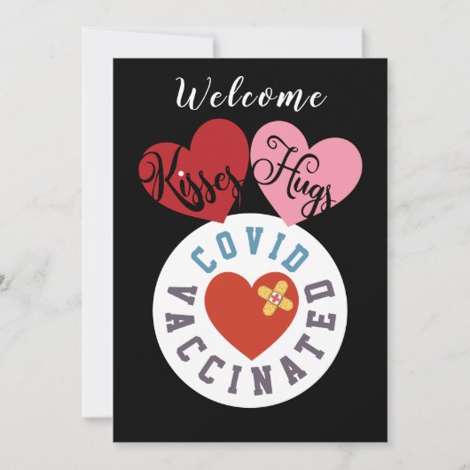 Covidワクチン接種 |ようこそキスハグバレンタイン シーズンカード (正面)