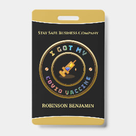 Covidワク得チンビジネスロゴバッジ バッジ