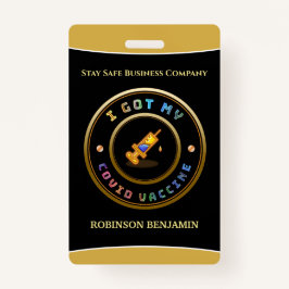 Covidワク得チンビジネスロゴバッジ バッジ