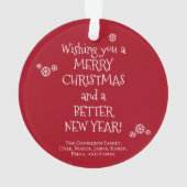 Covid写真おもしろい我々は恋しく思あなたの顔赤 オーナメント (裏面)