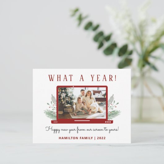 Covid新年エレガントのフォトグリーティング ポストカード (スタンド正面)