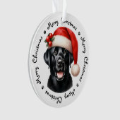 Covid検疫クリスマス顔マスクサンタドッグ オーナメント (正面)