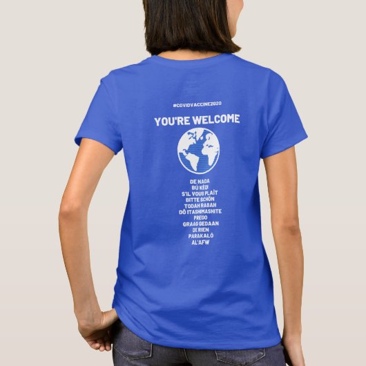 Covid試用受領者Vネック Tシャツ (裏面)