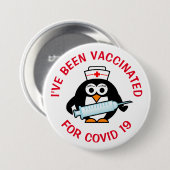 Covid19のワクチン接種に完全に予防接種を受けた 缶バッジ (正面&裏面)