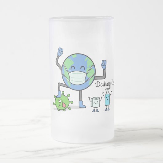 Covid19の破棄 フロストグラスビールジョッキ (中央)
