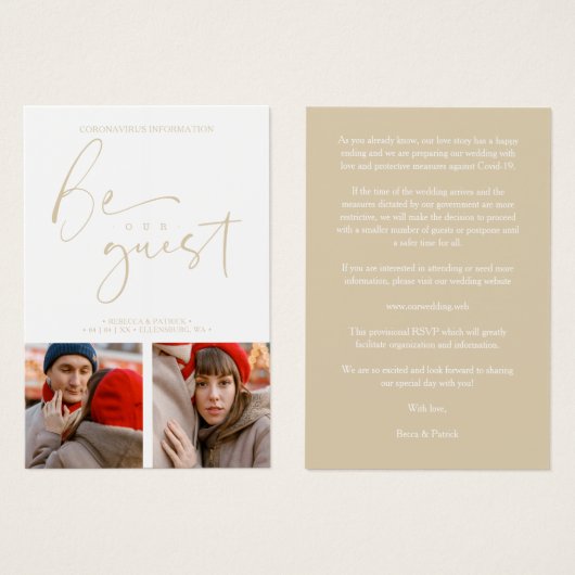 Covid19 2写真Be Our Guest Romantic 結婚's (正面&裏面)