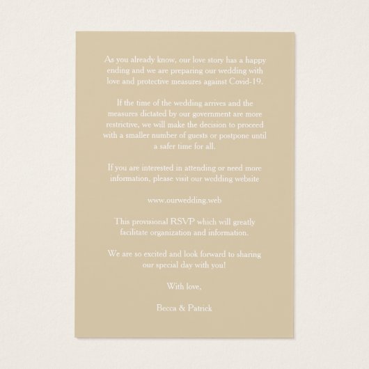 Covid19 2写真Be Our Guest Romantic 結婚's (裏面)