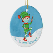 covid19 2020が興奮した！クリスマスxマスク小妖精や小人 セラミックオーナメント (右)