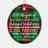 covid19 2020ロックダウン隔離の年 セラミックオーナメント (左)