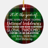 covid19 2020ロックダウン隔離の年 セラミックオーナメント (裏面)