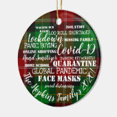 covid19 2020年の顔マスク隔離 セラミックオーナメント (左)