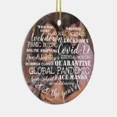 covid19 2020年顔マスクの年あなたの写真を追加 セラミックオーナメント (右)