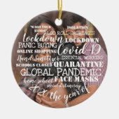 covid19 2020年顔マスクの年あなたの写真を追加 セラミックオーナメント (正面)