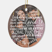 covid19 2020年顔マスクの年あなたの写真を追加 セラミックオーナメント (左)