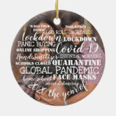 covid19 2020年顔マスクの年あなたの写真を追加 セラミックオーナメント (裏面)