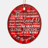 covid19 2020年顔マスクタータンチェック セラミックオーナメント (左)