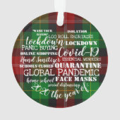 covid19 2020年顔マスク分離の年 オーナメント (裏面)