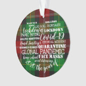 covid19 2020年顔マスク分離の年 オーナメント (正面)