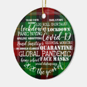 covid19 2020年顔マスク分離の年 セラミックオーナメント (左)