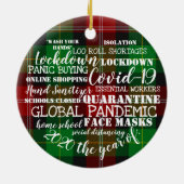 covid19 2020年顔マスク分離の年 セラミックオーナメント (裏面)