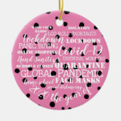 covid19 2020年顔マスク分離の年 セラミックオーナメント (正面)