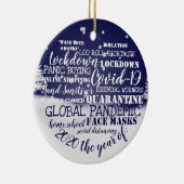 covid19 2020顔マスク分離の年 セラミックオーナメント (右)