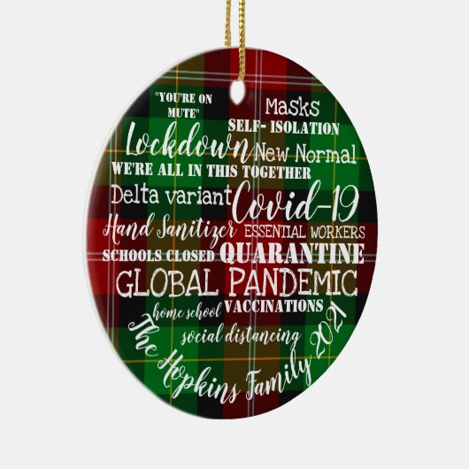 covid19 2021ワクチン接種ホームスクールの年 セラミックオーナメント (右)