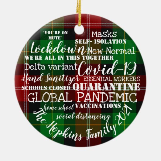 covid19 2021ワクチン接種ホームスクールの年 セラミックオーナメント (裏面)