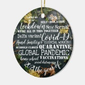 covid19 2021年ワクチン接種の年クリスマス セラミックオーナメント (左)