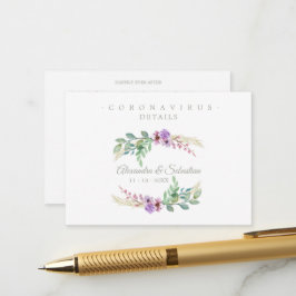 Covid19 Details Sophisticated Lilac Chic Wreath エンクロージャーカード