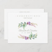 Covid19 Details Sophisticated Lilac Chic Wreath ノートカード (正面/裏面)